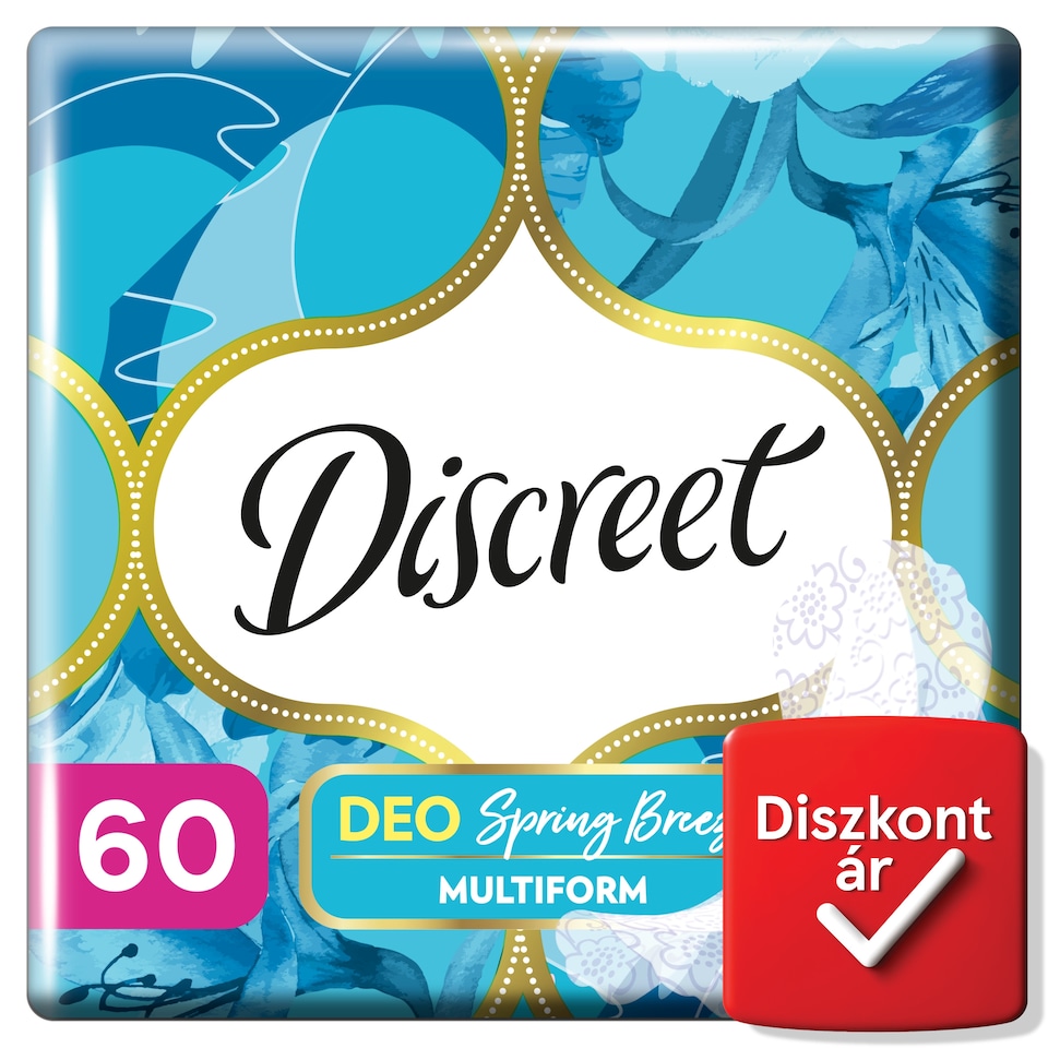 Discreet Légáteresztő Multiform Spring Breeze Tisztasági Betétek x60  1. kép