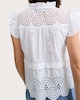 image 3 of F&F Pure Cotton Broderie Sleeveless Blouse in White
