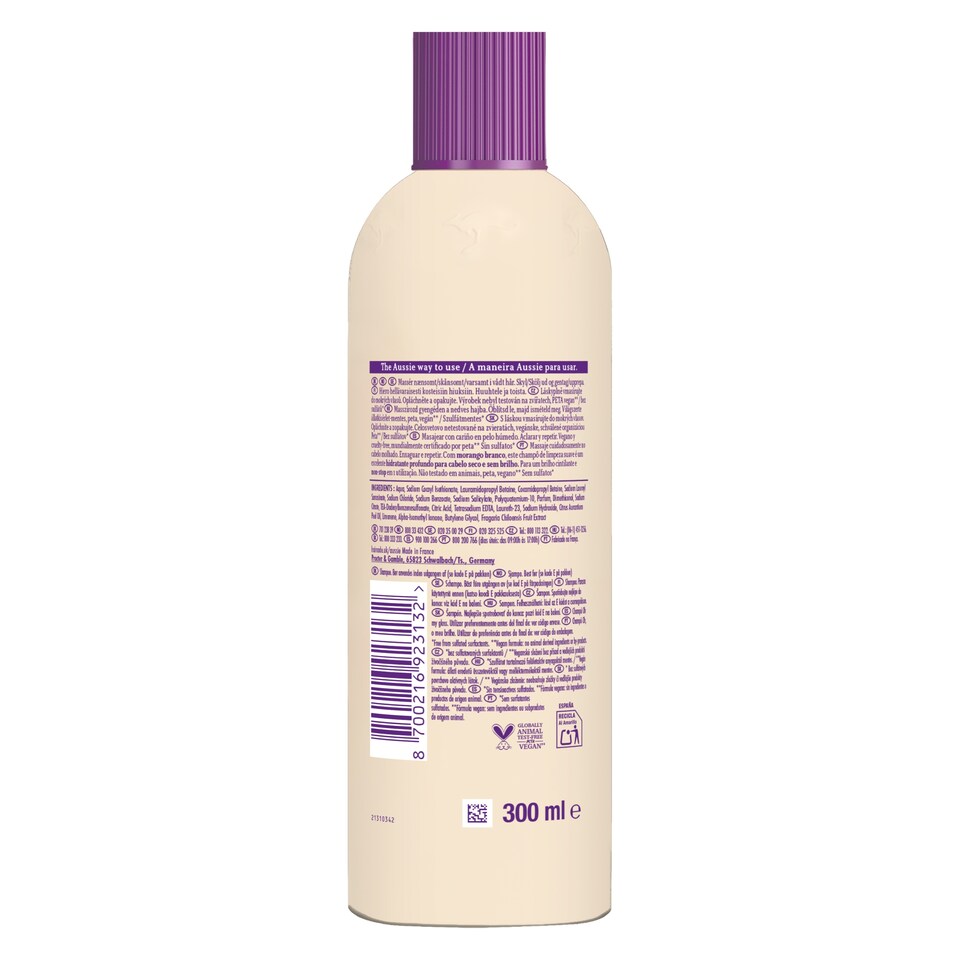 obrázok 1 z Aussie Oh My Gloss Šampón 300 ml. Hĺbkovo Hydratuje Suché a Matné Vlasy. Bez Sulfátov