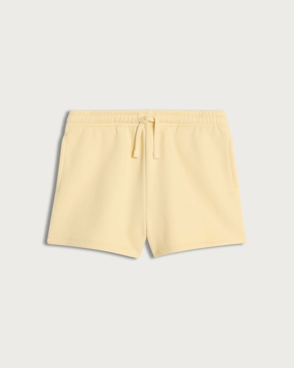 image 1 of F&F Girls Cotton Rich Drawstring Shorts in Yellow