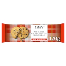 Tesco All Butter Chocolate Chip Shortbread 120g