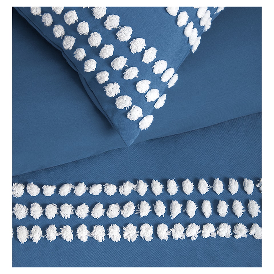 image 1 of FOX & IVY NAVY TUFTED DUVET SET DOUBLE