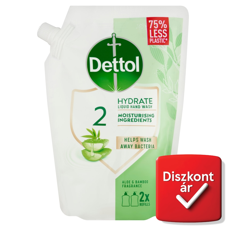 Dettol Aloe Vera és Bambusz folyékony szappan utántöltő 500 ml  1. kép