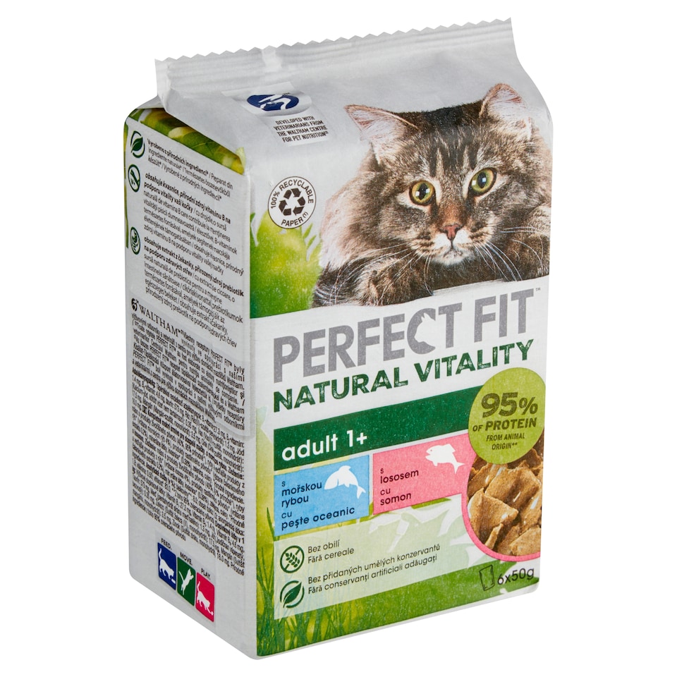 Obrázek 1 pro produkt Perfect Fit Natural Vitality Adult 1+ s mořskou rybou a lososem 6 x 50g (300g)
