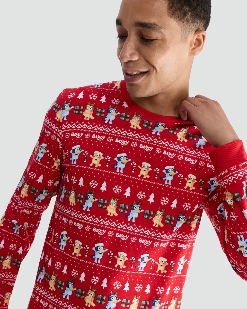 image 1 of Bluey Matching Family Christmas Pyjamas in Multi