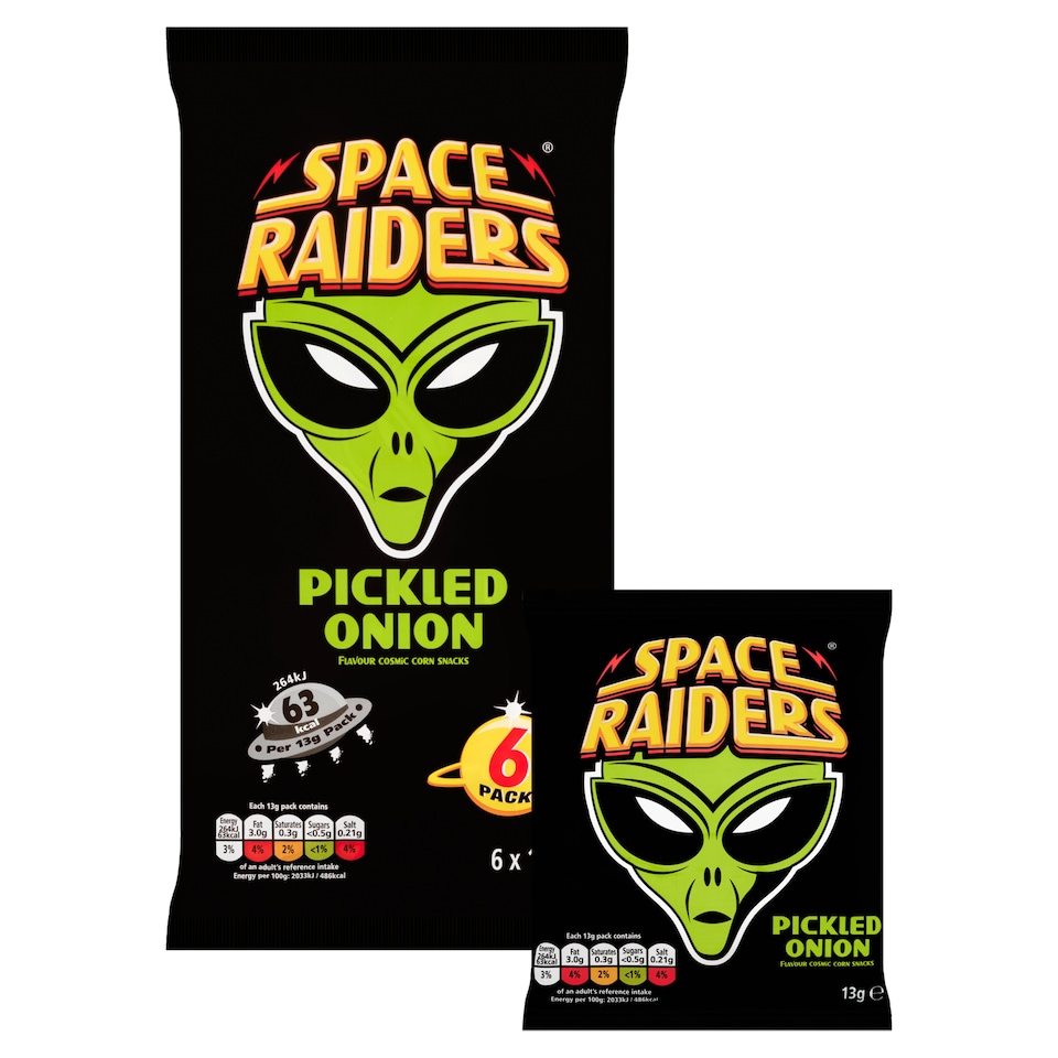 image 1 of Space Raiders Pickled Onion Multipack Crisps 6x13g