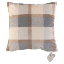 F&F Home Blue Checked Faux Fur Cushion