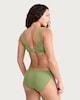 image 3 of F&F Crinkle Textured Bikini Bottoms in Green