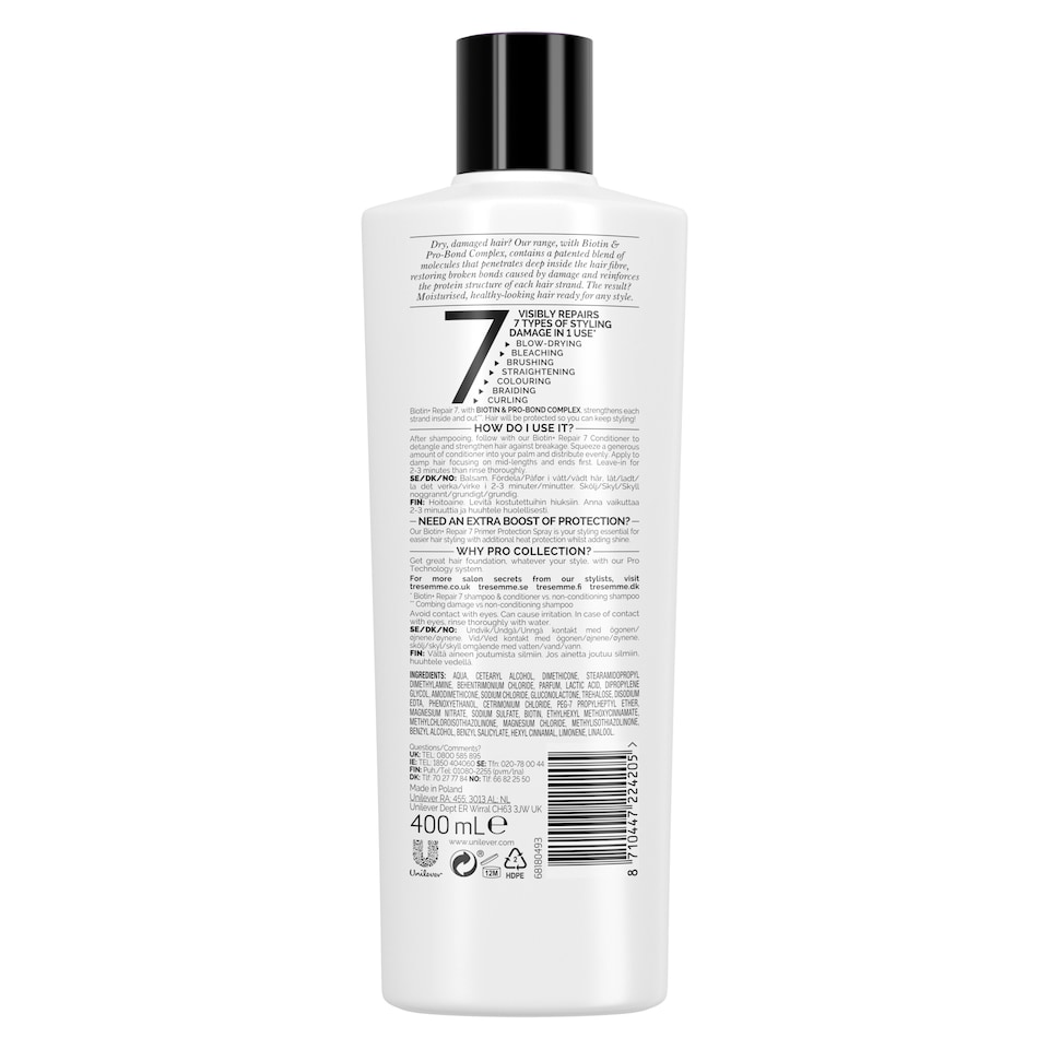 image 1 of Tresemme Biotin And Repair 7 Conditioner 400Ml