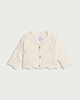 image 1 of F&F Baby Pure Cotton Pointelle Cardigan in Ecru