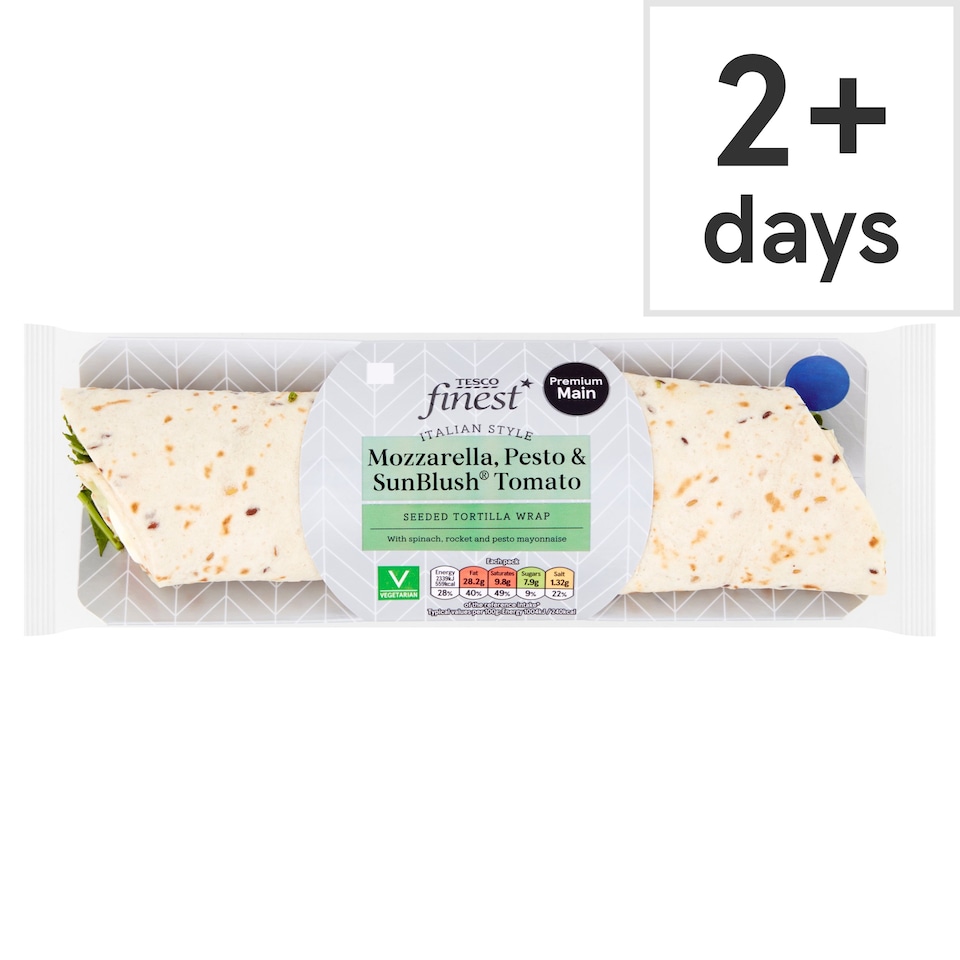 Tesco Finest Mozzarella Pesto & Sunblush Tomato Tortilla Wrap Tesco