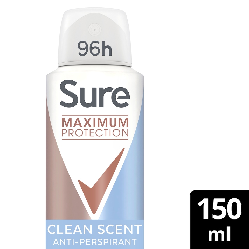 image 1 of Sure Maximum Protection Clean Scent Antiperspirant Deodorant 150ml