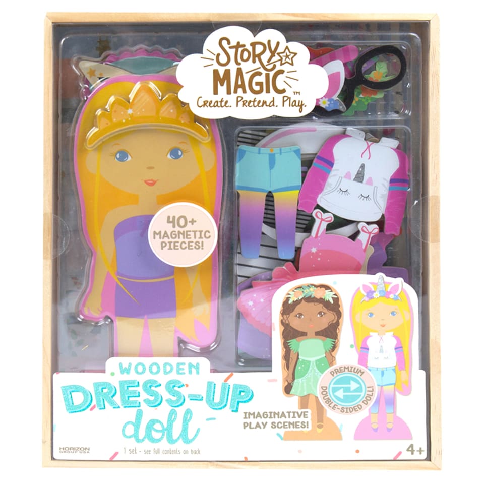 image 1 of Story Magic Wooden Dress Up Doll