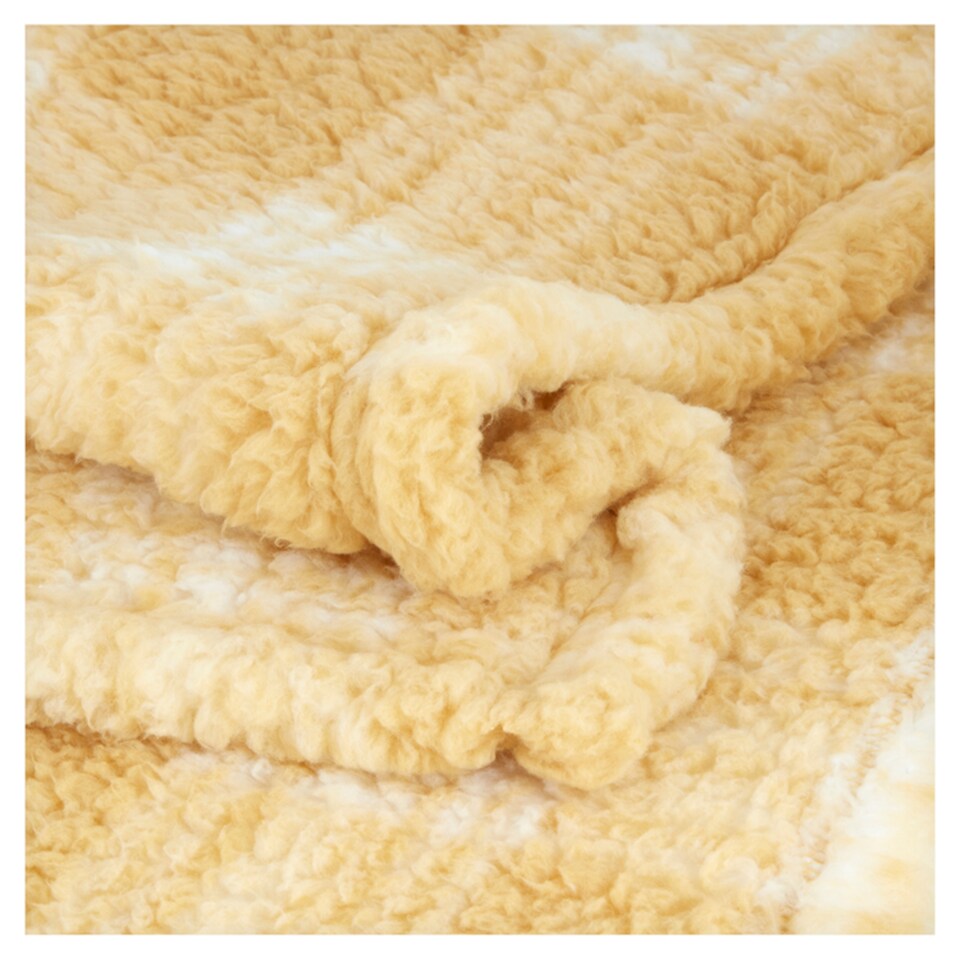 image 1 of Tesco Ochre Teddy Throw