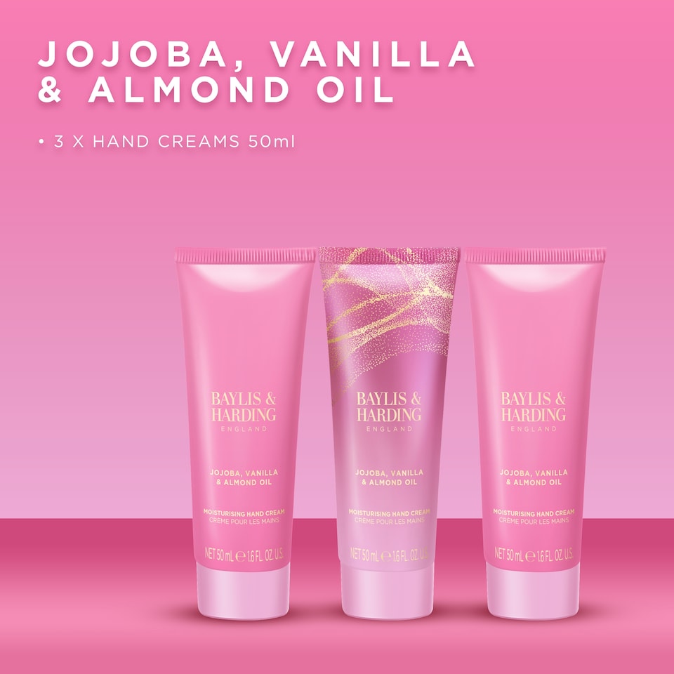 image 1 of Baylis & Harding Jojoba, Vanilla & Almond Oil Luxury Hand cream 3x50ml