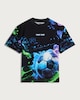 image 4 of F&F Boys Pure Cotton Game Over Football Print Oversized T-Shirt in Multi Black
