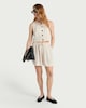 image 2 of F&F Striped Button Up Sleeveless Co-ord Waistcoat in Ecru
