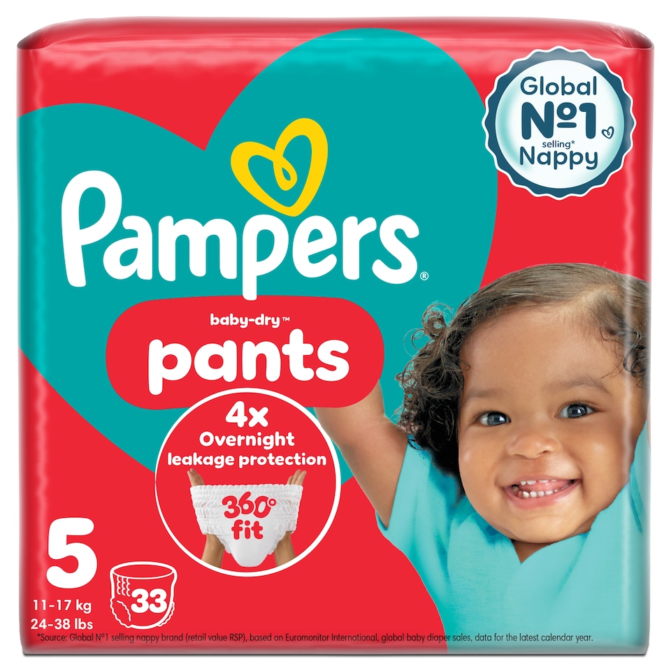 image 1 of Pampers Baby-Dry Nappy Pants Size 5 33 Pack