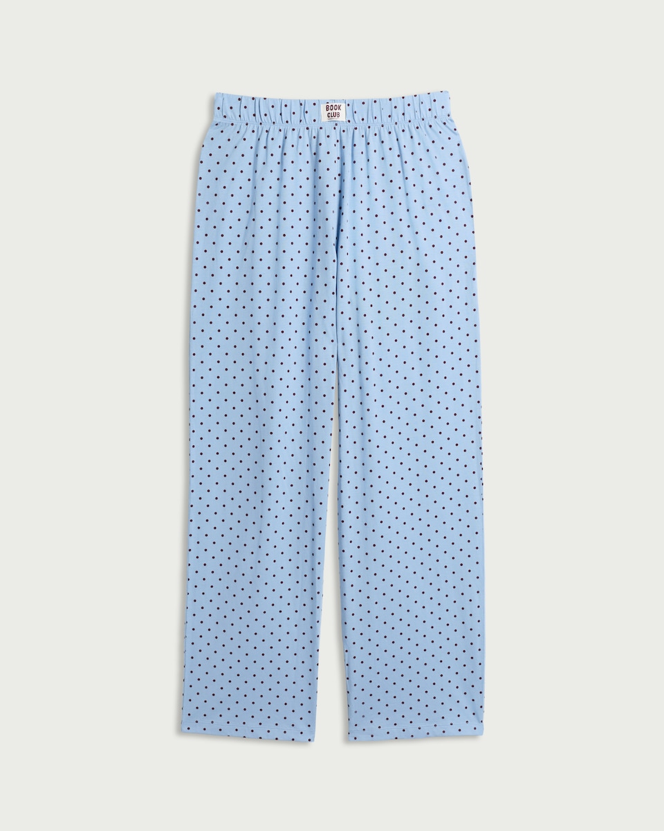 image 1 of F&F Pure Cotton Micro Spot Pyjama Bottoms in Blue