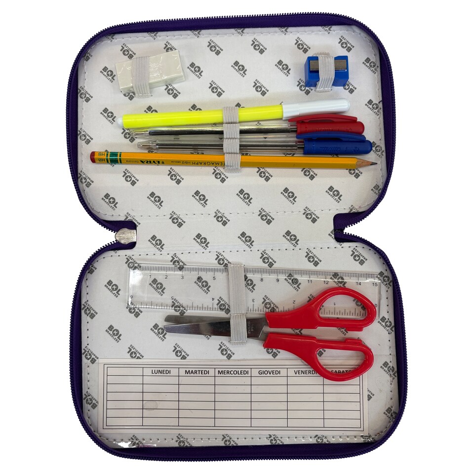image 1 of 3 Zips Filled Pencil Case 20 x 13 x 6.5 cm
