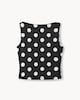 image 5 of F&F Polyamide Polka Dot Vest in Multi Black