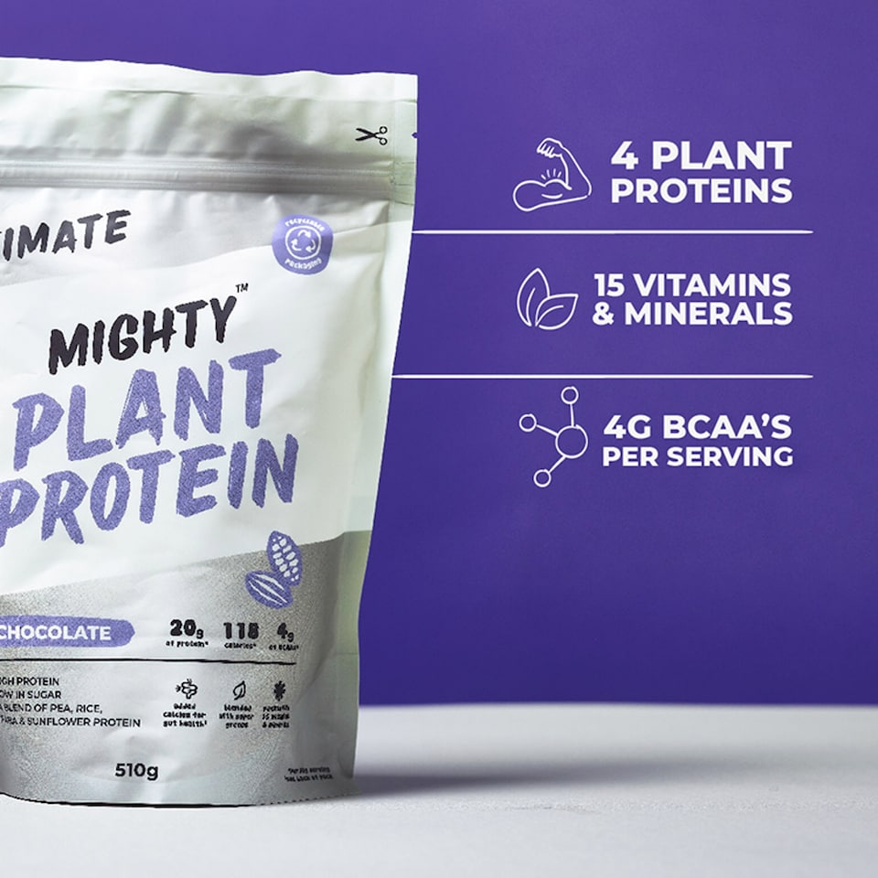 image 1 of Mighty Ultimate Plant Protein Powder - Chocolate 510g