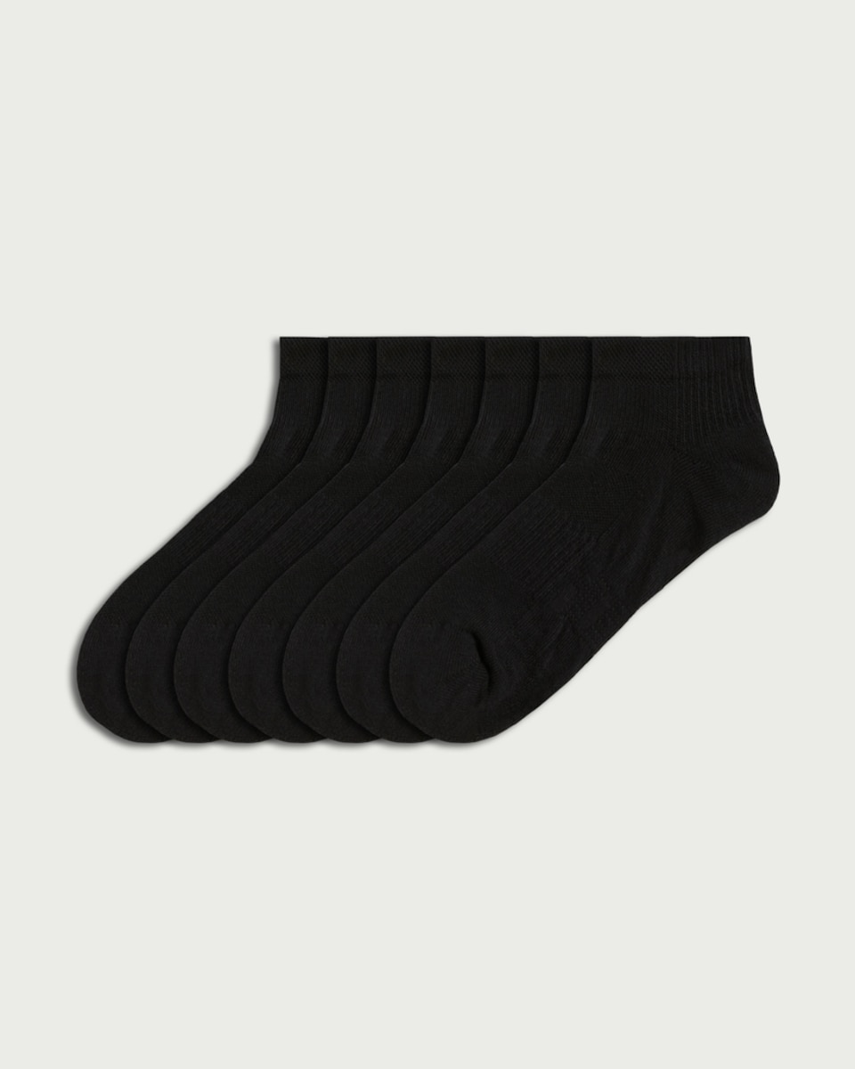 F&F 7-Pack Cotton Rich Trainer Socks in Black