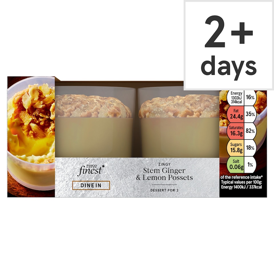 Tesco Finest Sicilian Lemon & Stem Ginger Possets 2 x 93g