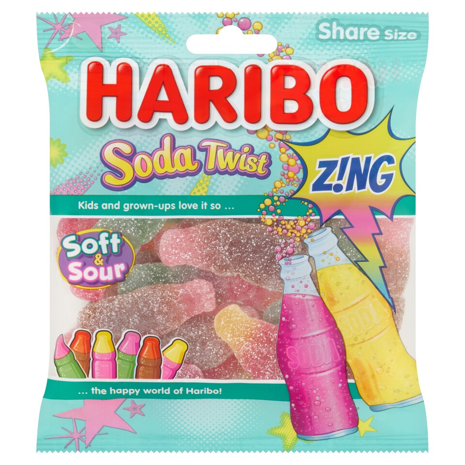 HARIBO Soda Twist Z!ng Sweets Share Bag 175g