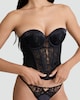 image 1 of F&F Floral Embroidered Corset in Black