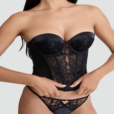 F&F Floral Embroidered Corset in Black