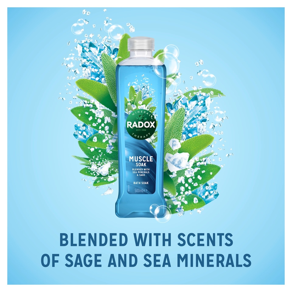 image 1 of Radox Muscle Soak Bath Soak Bubble Bath 500ml