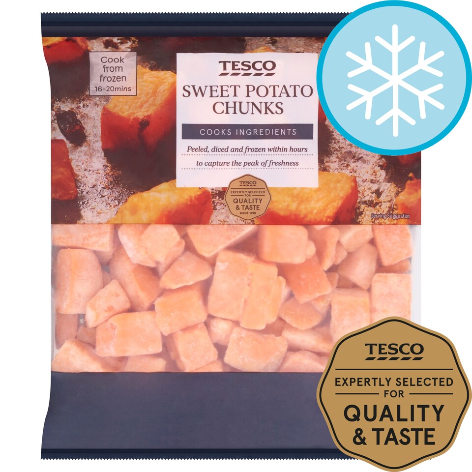 Tesco Frozen Sweet Potato Chunks 600G Tesco Groceries