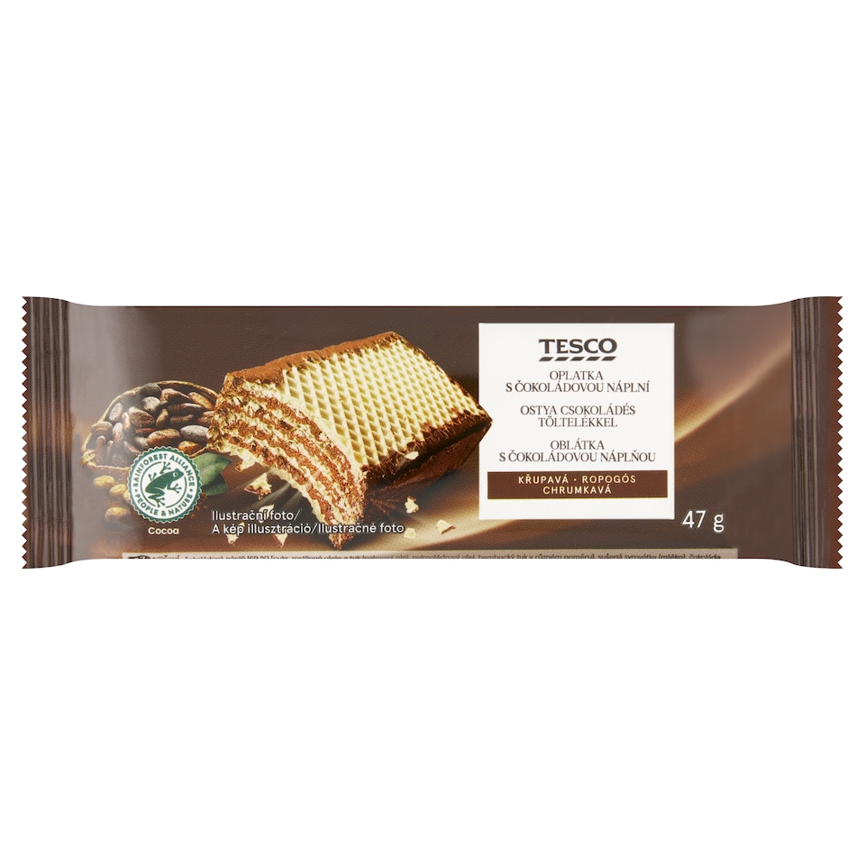 Tesco Oblátka s čokoládovou náplňou 47 g
