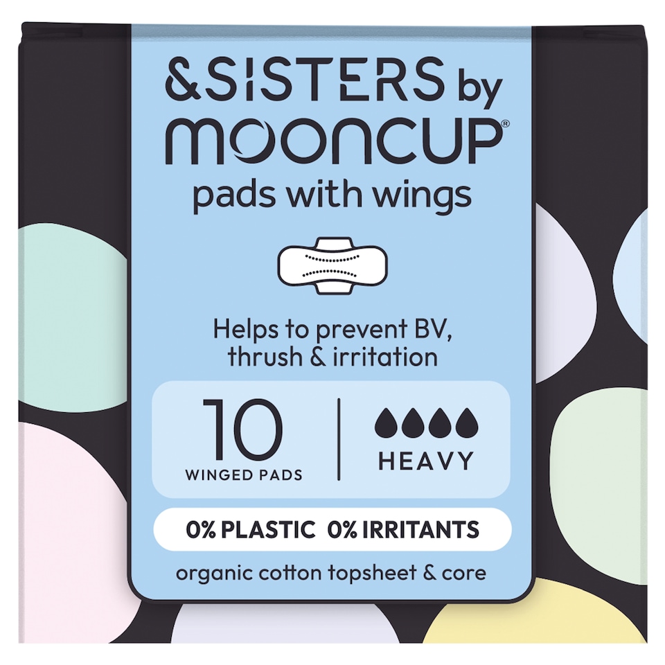 &Sisters Organic Cotton Pads With Wgs Heavy 10 Pack