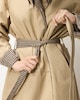 image 4 of F&F Check Reversible Trench Coat in Multi Brown