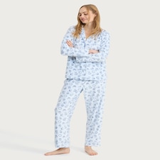 F&F Coffee Pastry Print Fleece Pyjama Set in White