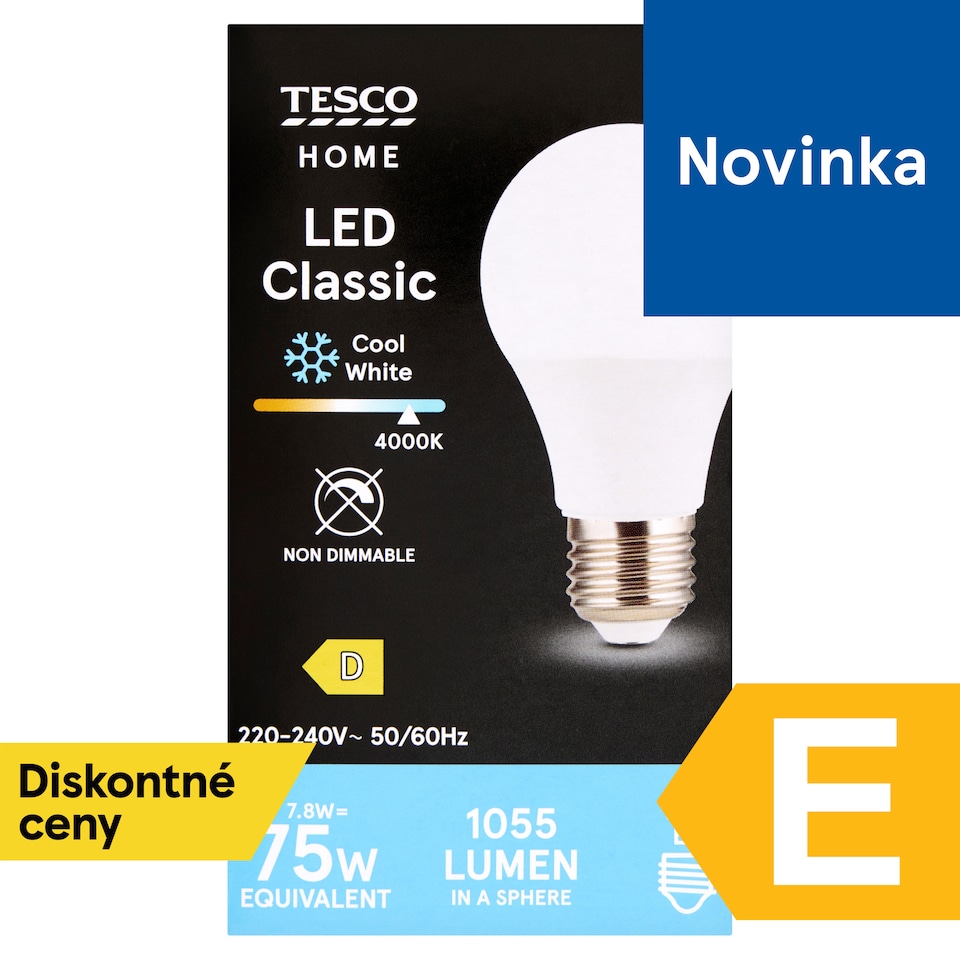 image 1 of Tesco Home LED Classic 7.8W E27 Cool White