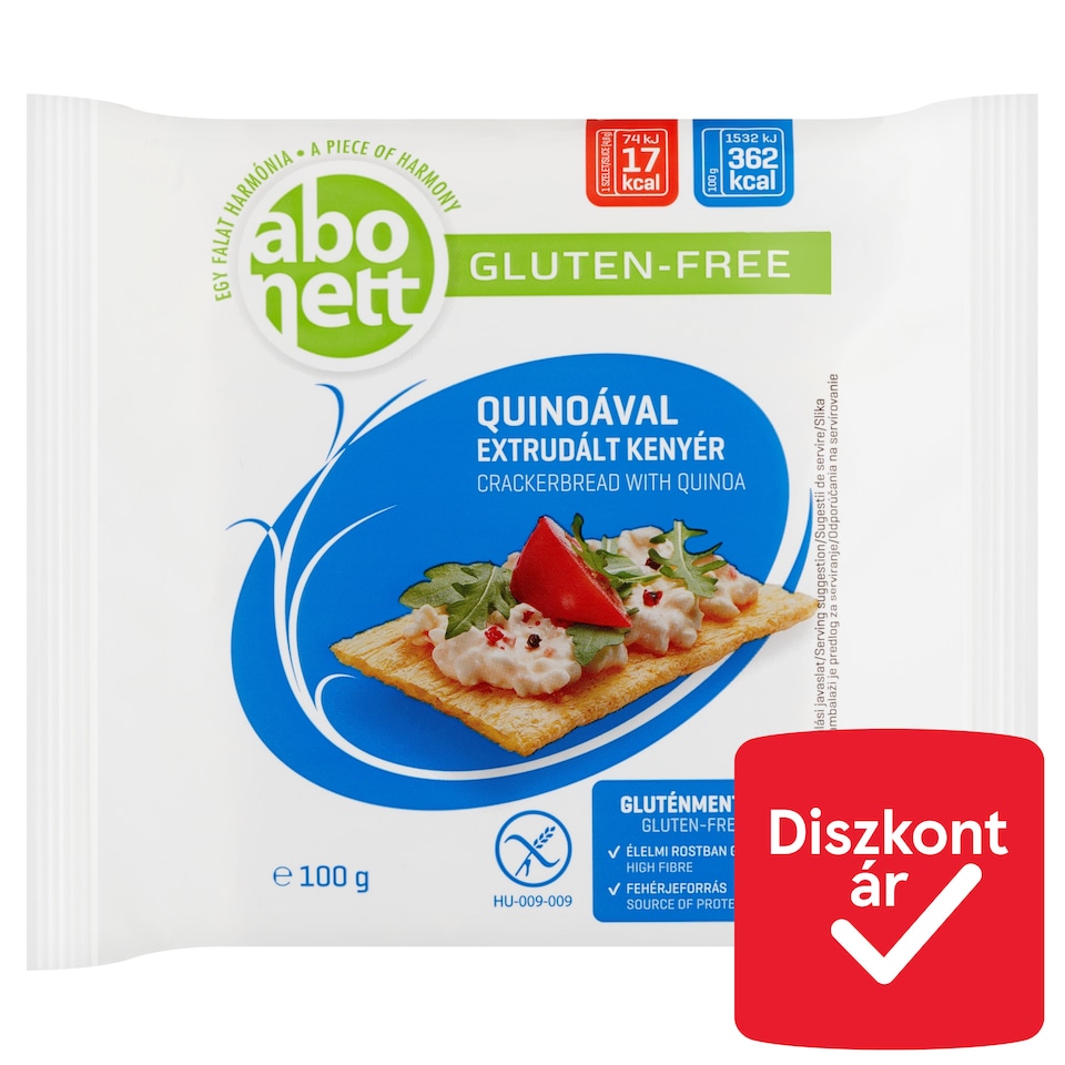 Abonett gluténmentes extrudált kenyér quinoával 100 g  1. kép