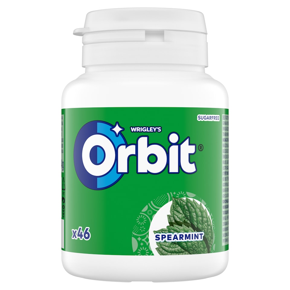 image 1 of Wrigley's Orbit Spearmint Sugar Free Chewing Gum with Mint Flavor 46 pcs 64 g