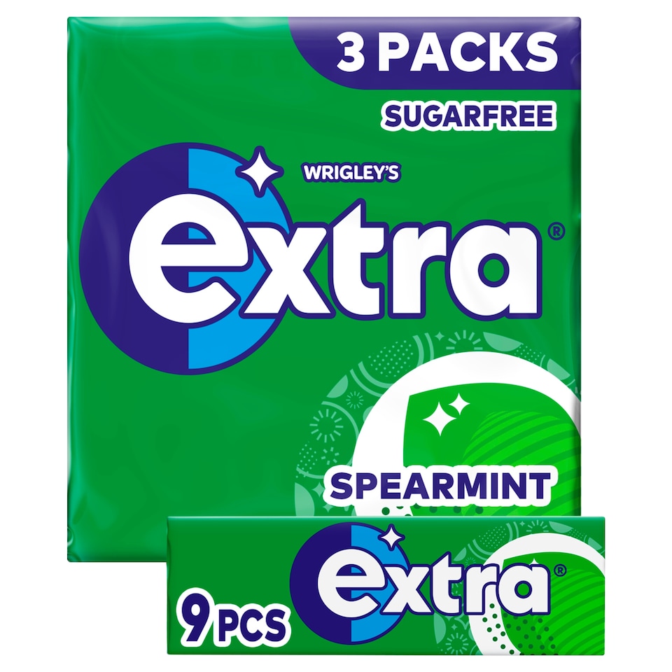 Wrigley's Extra Spearmint Gum Sugar Free 3 X 12.6G