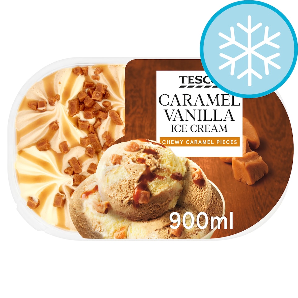 image 1 of Tesco Caramel Vanilla Ice Cream 900Ml