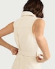 image 3 of F&F Pure Cotton Belted Shirt Denim Dress in Cream