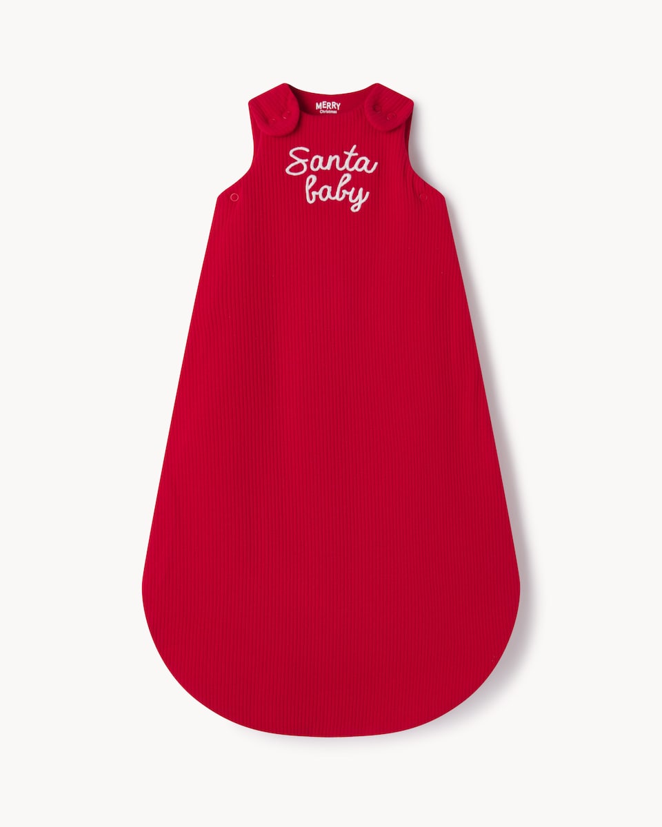 image 1 of Christmas Baby Cotton Rich Santa 2.5 Tog Sleeping Bag in Red