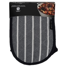 Go Cook Navy Herringbone Double Oven Glove