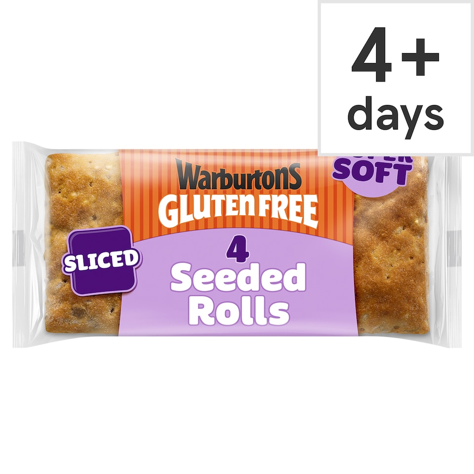 Warburtons Gluten Free Super Soft Seeded Sliced Rolls 4 Pack