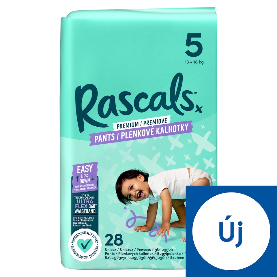 Rascals Premium bugyipelenka, méret: 5, 13-8 kg, 28 db  1. kép