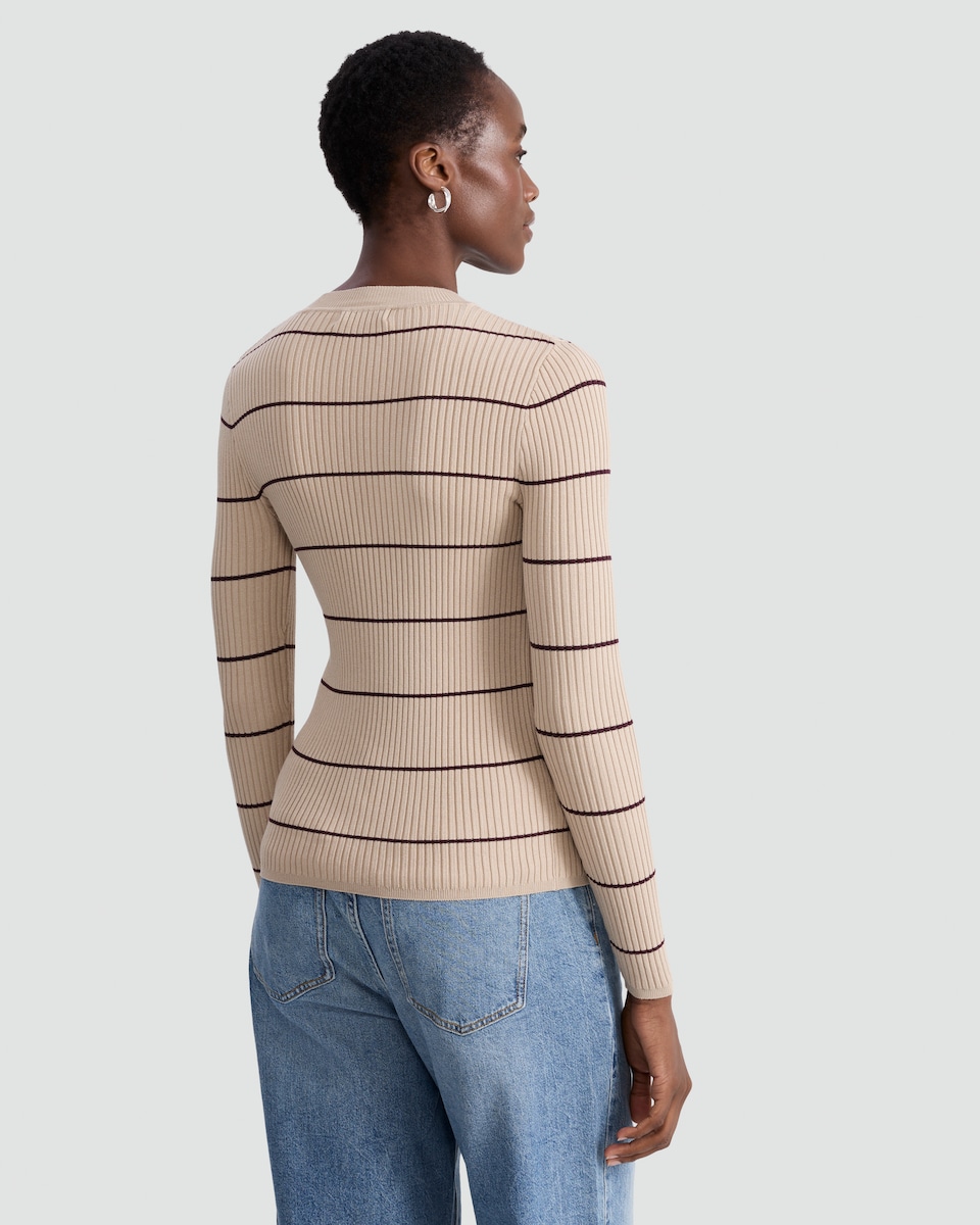 image 1 of F&F Ribbed Knit Crew Neck Jumper in Multi