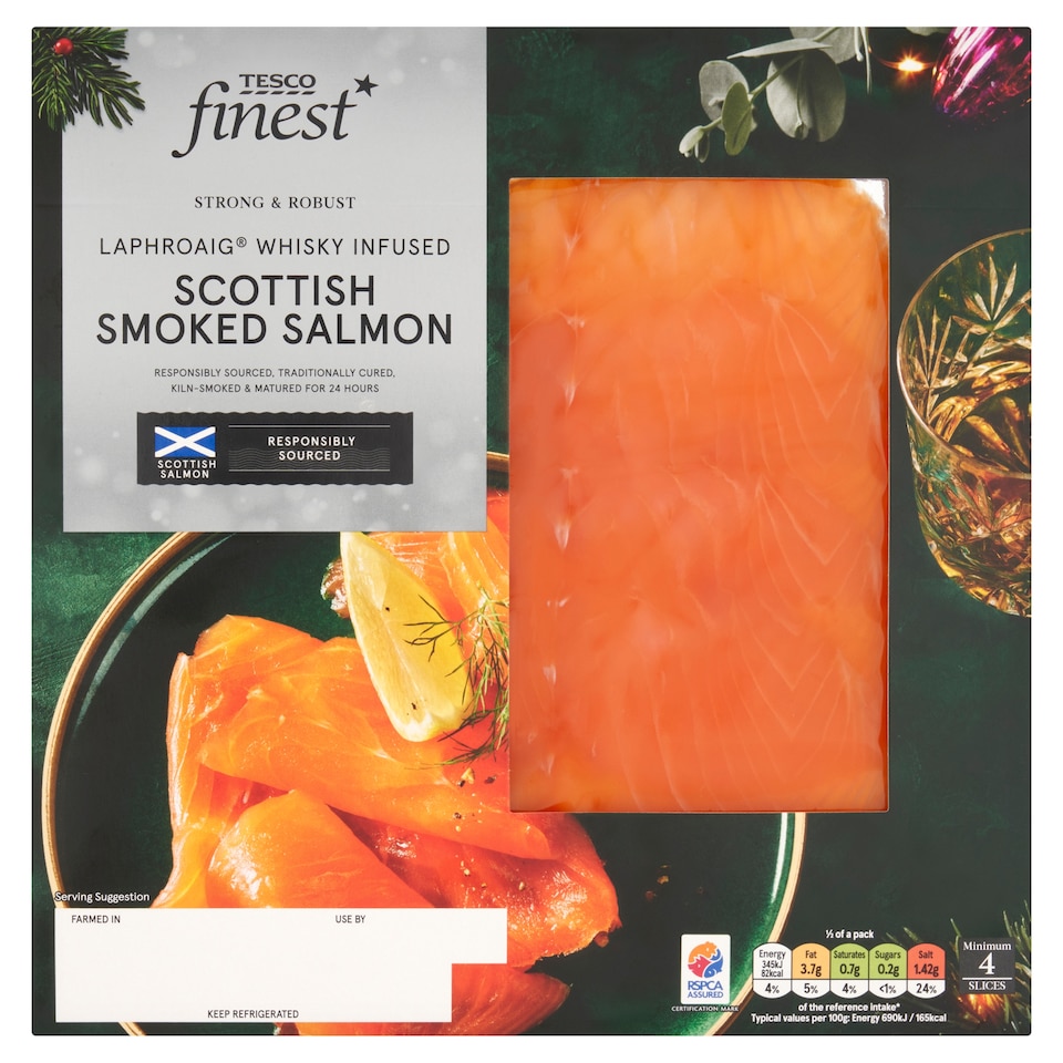 Tesco Finest Smoked Salmon With Whisky 100G