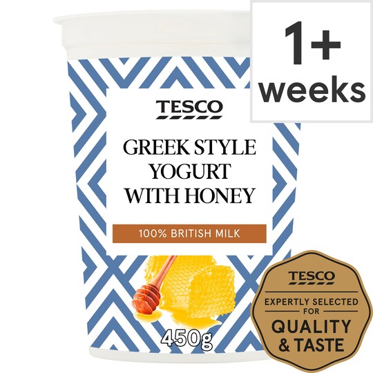Tesco Greek Style Honey Yogurt 450G Tesco Groceries